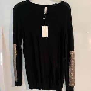 Black sweater with sequin detail size S/M NWT
